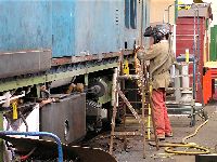 the welder prepares the last section up to cab1, 5/05