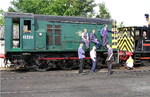 The crew pose ahead of the naming