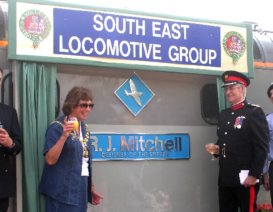 The moment the R.J. Mitchell nameplate was revealed on 33063, 3rd September 2005